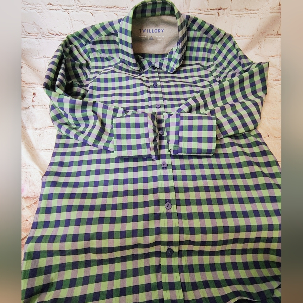 Twillory Gingham Plaid Performance Button Down 15… - image 7